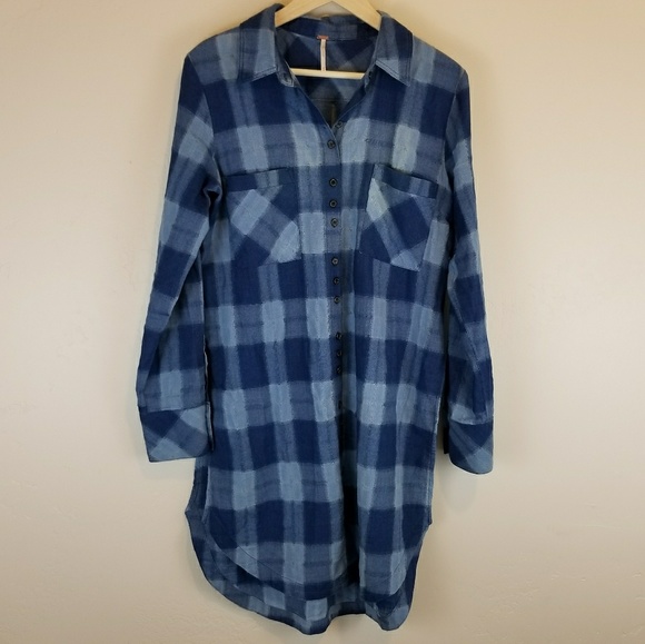Free People Tops - Free People • Long Flannel Tunic